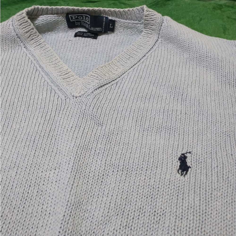 Polo by Ralph Lauren Women’s Light Blue Grey Sweater